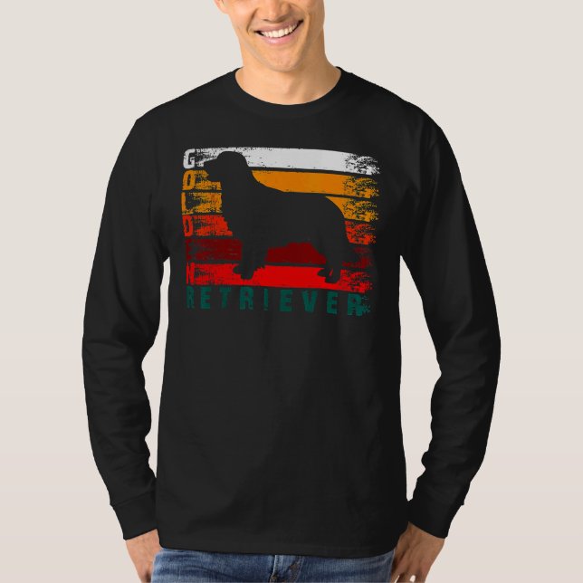 Distress Silhouette Golden Retriever T Shirt (Framsida)