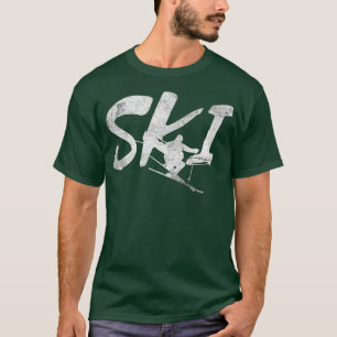 Distress Ski Skiing Snö Sports Skis Älskare Skier T Shirt