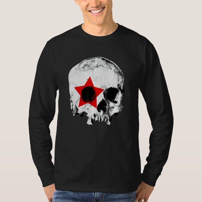 Distress Skull Punk Goth Aesthetic Grunge Graphi T Shirt (Framsida)