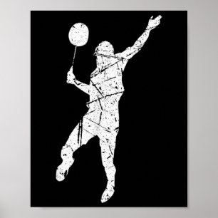 Distress Sport Badminton Player Sporty Family Mors Poster