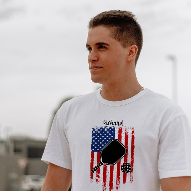 Distress Stars & Rand Flagga redigerbar namn T Shirt (Skapare uppladdad)
