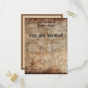 Distress Steampunk Globe Travel Journal Papper Inbjudan Vykort