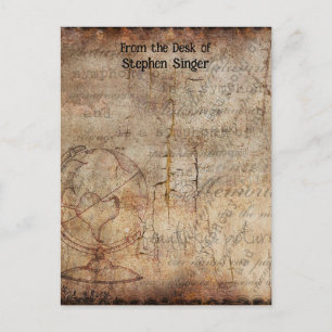 Distress Steampunk Globe Travel Journal Papper Vykort
