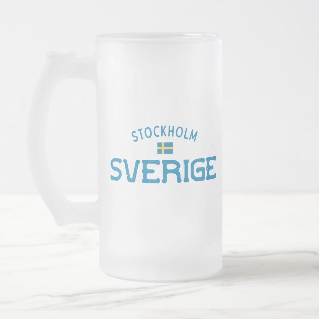 Distress Stockholm Sverige (Sverige) Frostat Ölglas (Vänster)