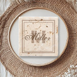 Distress Stone Rustic Åldras Monogram Stenunderlägg<br><div class="desc">Den här designen skapades genom digital grafik. Den kan vara personlig i det område som tillhandahålls genom att ändra fotot och/eller text. Du kan också anpassa den genom att klicka för att anpassa ytterligare alternativ och ta bort eller ändra bakgrunden i färg, lägga till text, ändra texten färg eller stil...</div>