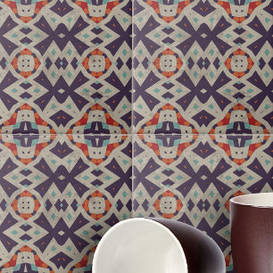 Distress Stone Struktur Ethnic Mosaic Geometric Kakelplatta