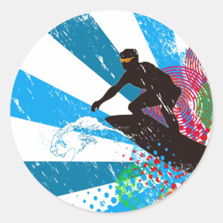 Distress Surfer Paradise Sticker Runt Klistermärke