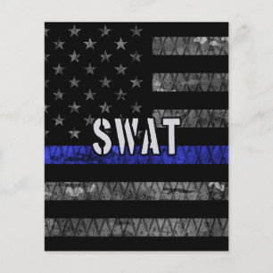 Distress SWAT Police Flagga Flygblad