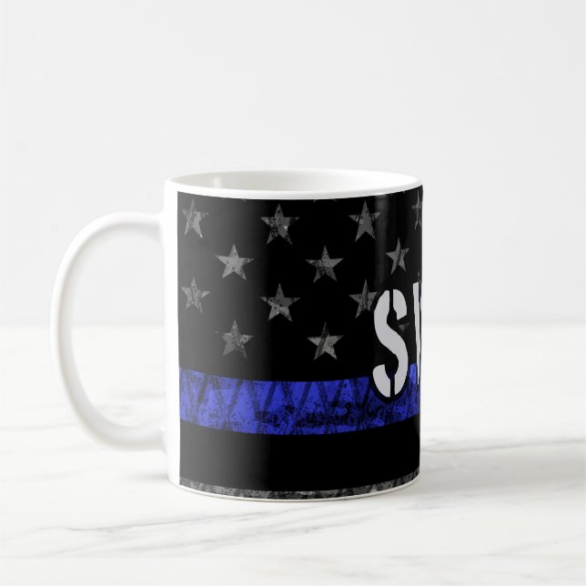 Distress SWAT Police Flagga Kaffemugg (Vänster)