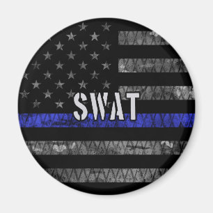 Distress SWAT Police Flagga Magnet
