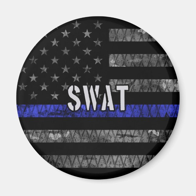 Distress SWAT Police Flagga Magnet (Framsidan)