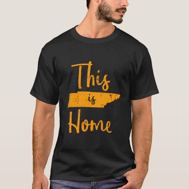 Distress Tennessee State Graphic Gift Orange Thi T Shirt (Framsida)