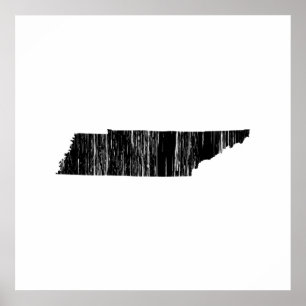 Distress Tennessee State-kontur Poster