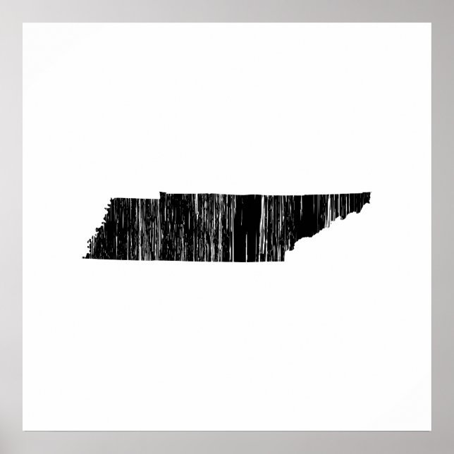 Distress Tennessee State-kontur Poster (Framsidan)