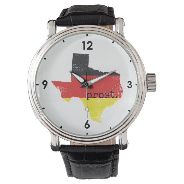 Distress Texas German Flagga Prost Armbandsur (Framsida)