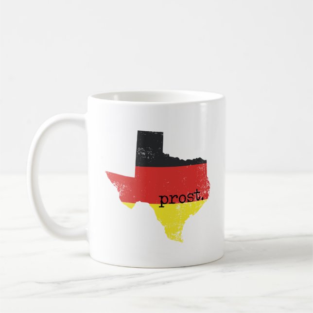 Distress Texas German Flagga Prost Kaffemugg (Vänster)
