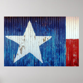 Distress Texas Star USA American Photo Poster