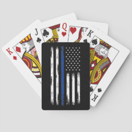 Distress Thin Blue Line Police Flagga  Casinokort