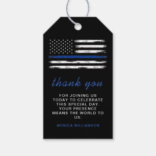 Distress Thin Blue Line-polisförmån Presentetikett