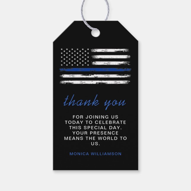 Distress Thin Blue Line-polisförmån Presentetikett (Framsidan)