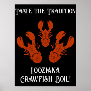 Distress Travel Cajun Louisiana-Kräftor Boil Poster