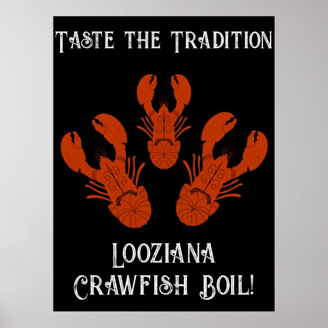 Distress Travel Cajun Louisiana-Kräftor Boil Poster (Framsidan)