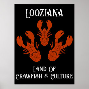 Distress Travel Cajun Louisiana-Kräftor Creole Poster