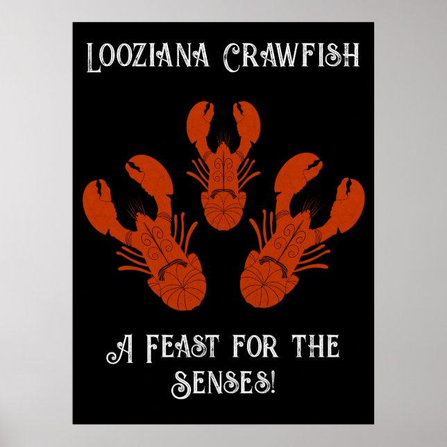 Distress Travel Cajun Louisiana-Kräftor Feast Poster (Framsidan)