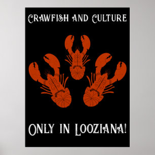 Distress Travel Cajun Louisiana-Kräftor Poster