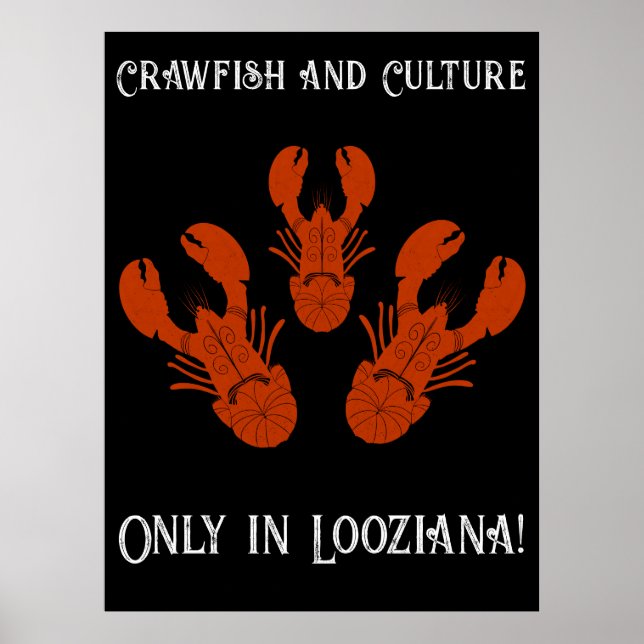 Distress Travel Cajun Louisiana-Kräftor Poster (Framsidan)