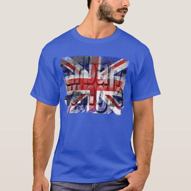 Distress u.k flagga Digital Art Urban Jungle Tee (Framsida)