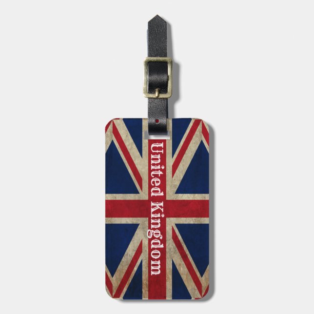 Distress UK Flagga Bagagebricka (Vertikal Framsida)