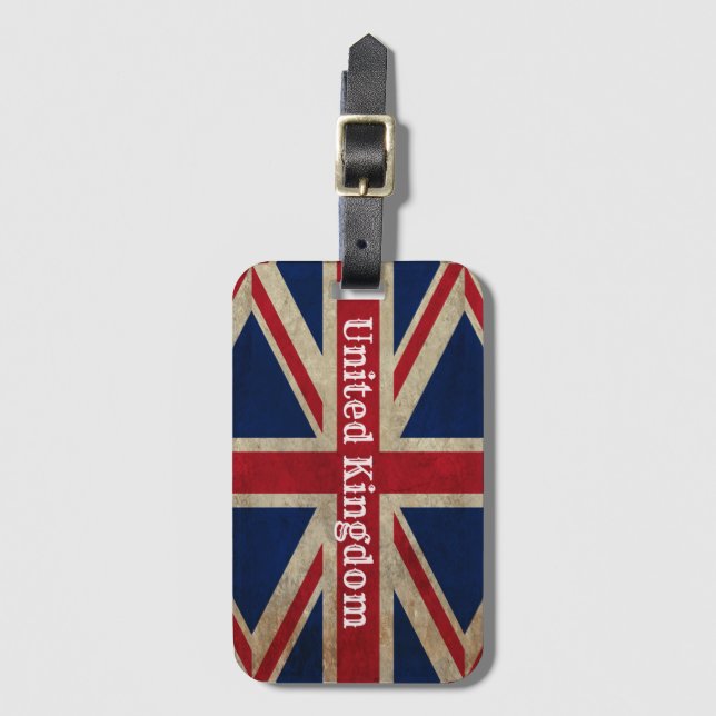 Distress UK Flagga Bagagebricka (Framsida vertikal)