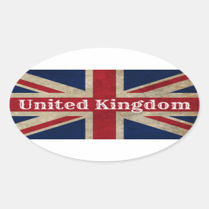 Distress UK Flagga Ovalt Klistermärke