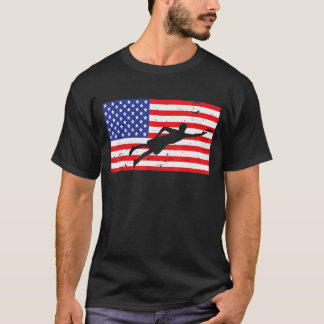 Distress Ultimate Frisbee Usa American Flagga Vint T Shirt