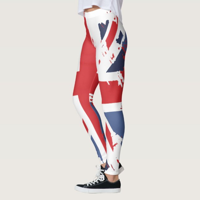 Distress Union Jack UK Flagga Leggings (Vänster)