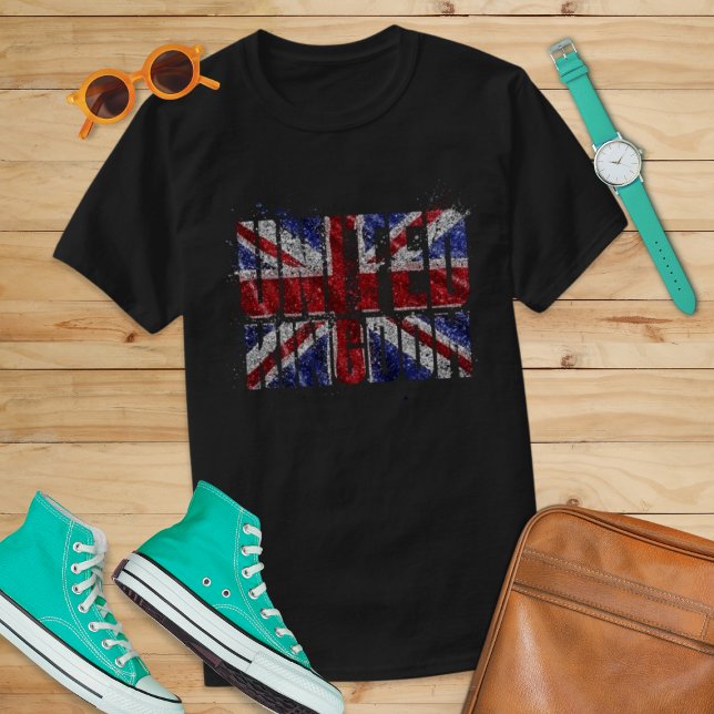 Distress Union Jack Vintage British Pride T Shirt (Skapare uppladdad)