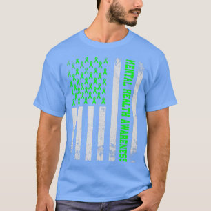 Distress US American Flagga, Mental Health Awarene T Shirt