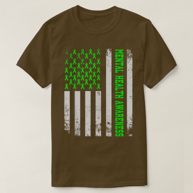 Distress US American Flagga, Mental Health Awarene T Shirt (Design framsida)