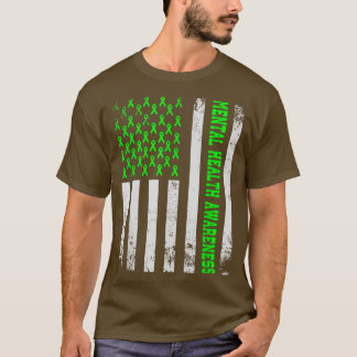 Distress US American Flagga, Mental Health Awarene T Shirt