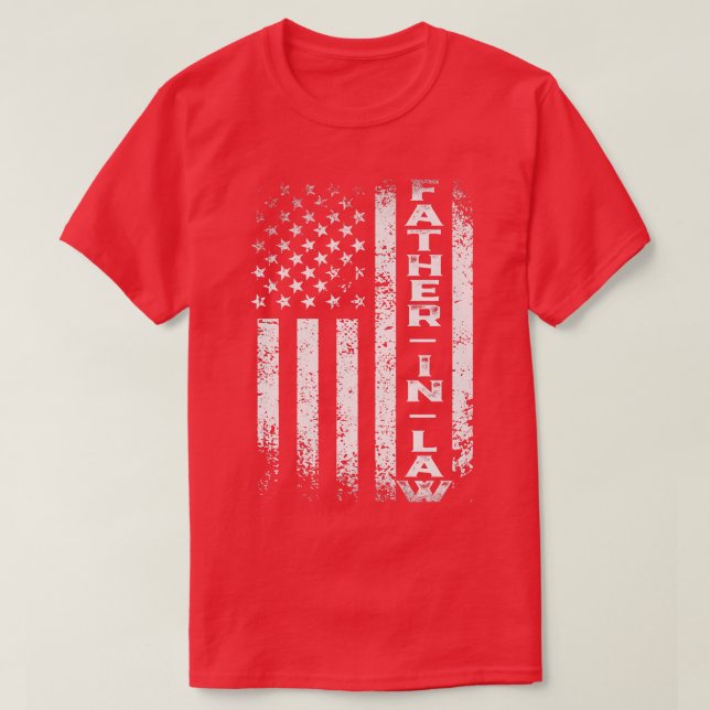 Distress USA flagga faderInLaw 4:e juli Far T Shirt (Design framsida)