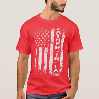 Distress USA flagga faderInLaw 4:e juli Far T Shirt