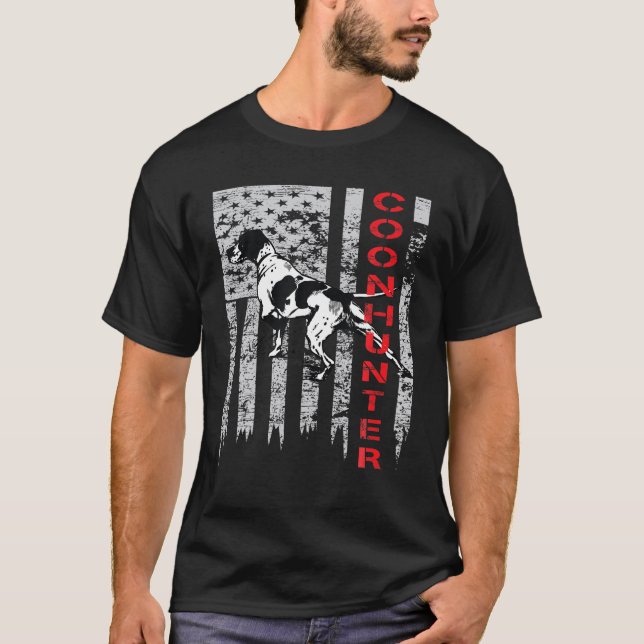 Distress USA flagga för Coon Hunters T Shirt (Framsida)