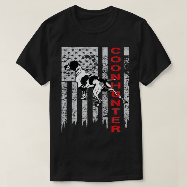 Distress USA flagga för Coon Hunters T Shirt (Design framsida)