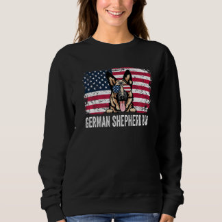 Distress USA flagga German Shepherd Pappa Far Da T Shirt