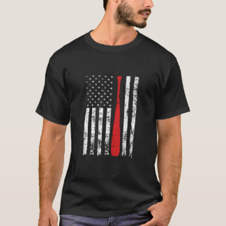 Distress USA flagga ThLED Baseball Fläkt BATT T Shirt