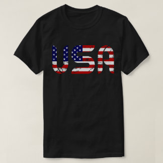 Distress USA flagga Typography T Shirt