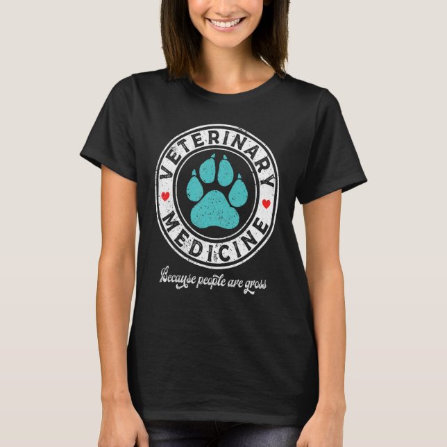 Distress Vet Veterinary Medicine för människor T Shirt (Framsida)