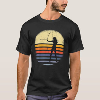 Distress Vintage Bow Hunting Girl Archer T Shirt