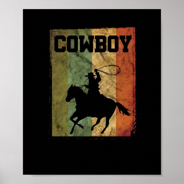 Distress Vintage Cowboy Rodeo Horse Riding Poster (Framsidan)
